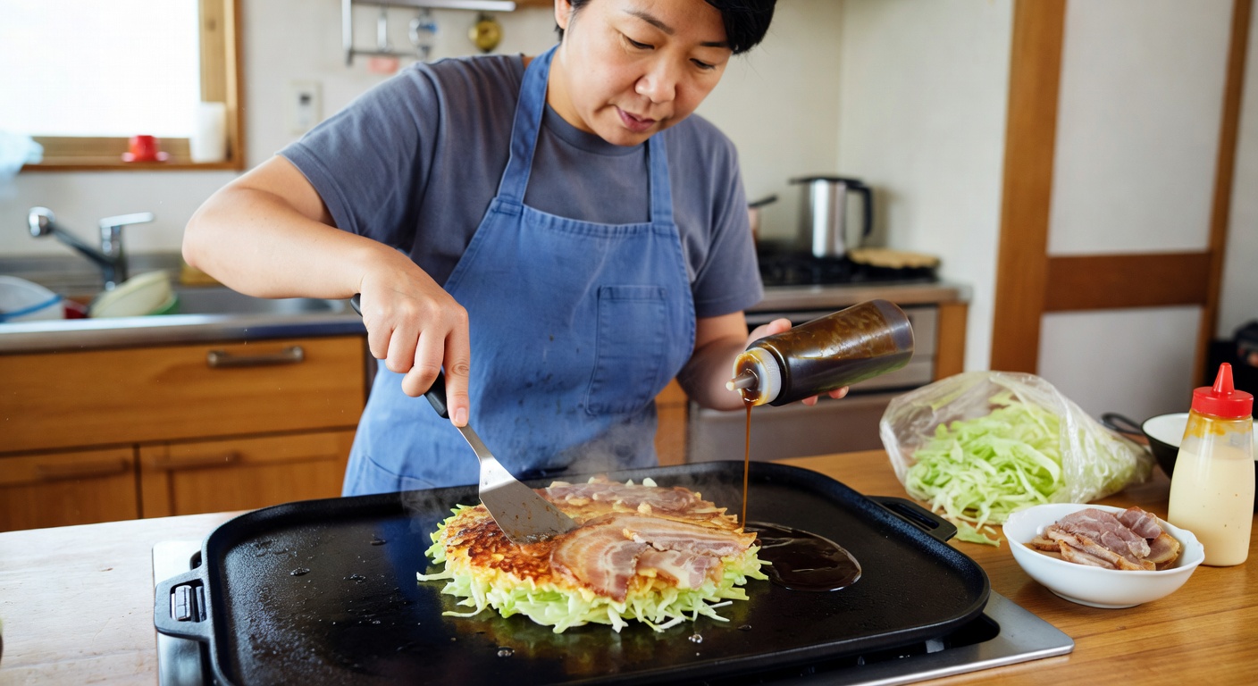 お好み焼きを作る